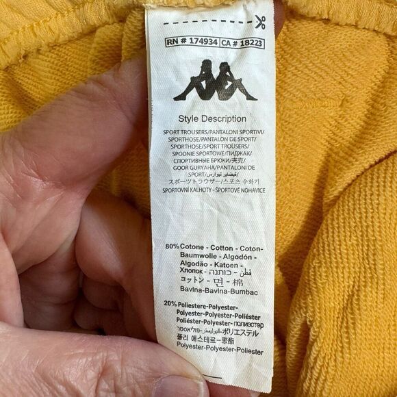 Kappa Sweatpants Women's Authentic Ambalavao Yellow Sz Large 35152HW - Picture 7 of 13